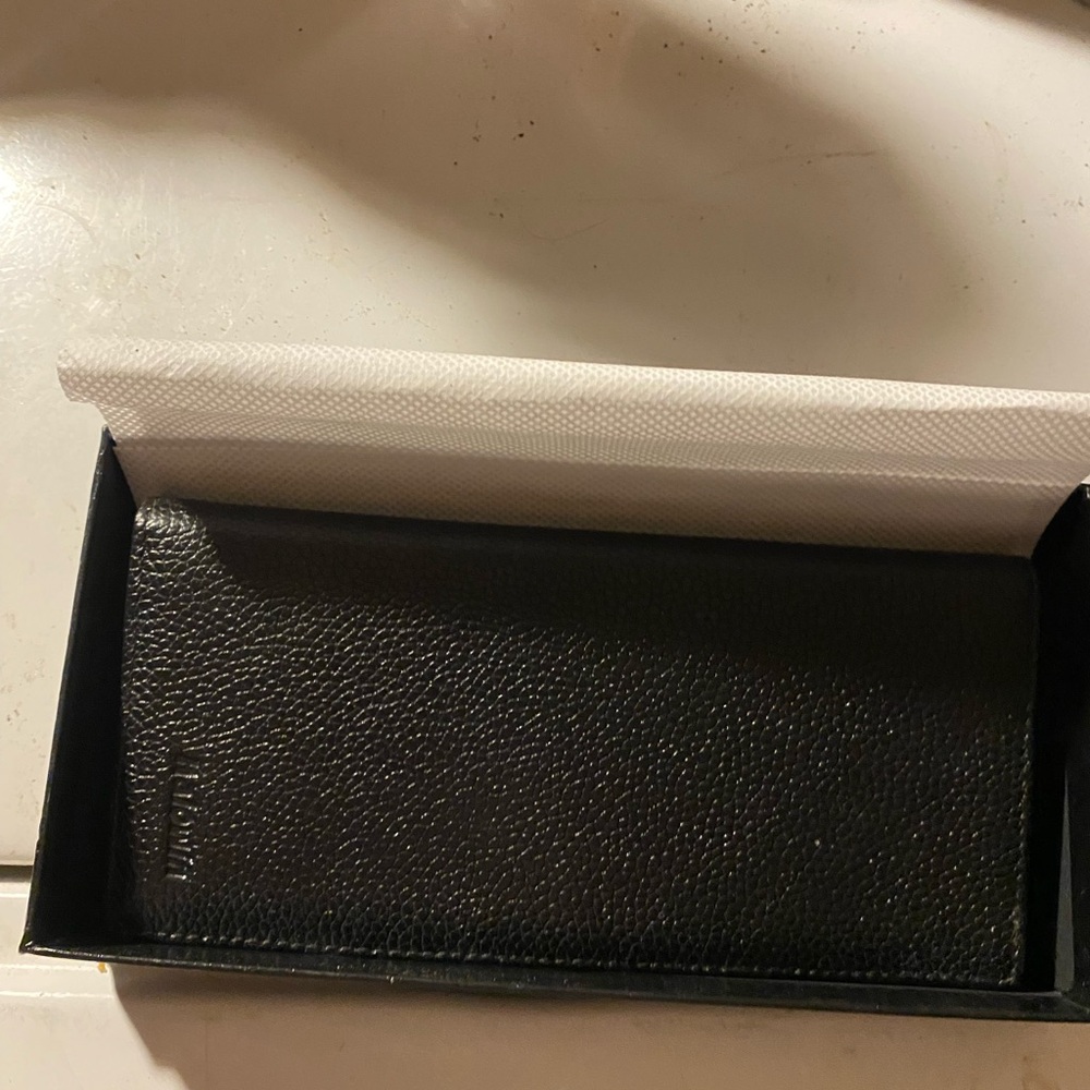 HALOWIN RFID BLOCKING WOMENS LONG Black Leather Slim Wallet